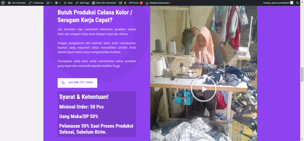 pabrik konveksi celana kolor Indonesia